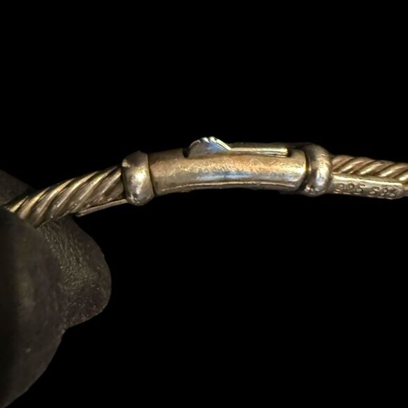 DAVID YURMAN Jewelry14k Gold Sterling Silver Hampton Cable Pearl Station 15” Cho - Picture 6 of 9